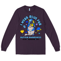 Plum i wear blue for autism awareness Long Sleeve Tee - JahusDesignShop