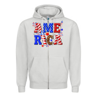 Dove Grey America Zipper Hoodie - NancyCooperArtShop