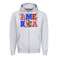 Heather Grey America Zipper Hoodie - NancyCooperArtShop