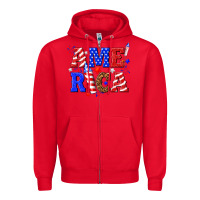 Red America Zipper Hoodie - NancyCooperArtShop