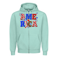 Seafoam America Zipper Hoodie - NancyCooperArtShop