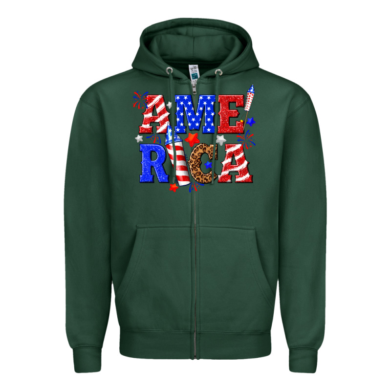 America Zipper Hoodie by NancyCooperArtShop | Teevron