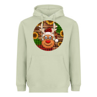 Matcha cute reindeer head Christmas Heavyweight Hoodie - Jasminsmagicworld