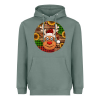 Sage cute reindeer head Christmas Heavyweight Hoodie - Jasminsmagicworld