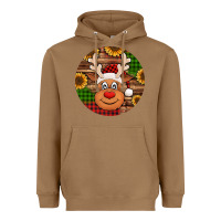 Toasted Coconut cute reindeer head Christmas Heavyweight Hoodie - Jasminsmagicworld