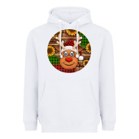White cute reindeer head Christmas Heavyweight Hoodie - Jasminsmagicworld