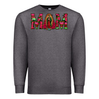 Charcoal Heather Mom with Floral Aztec and Leopard Background Premium Sweatshirt - Bettercallsaul