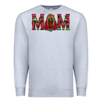 Heather Grey Mom with Floral Aztec and Leopard Background Premium Sweatshirt - Bettercallsaul