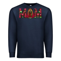 Navy Mom with Floral Aztec and Leopard Background Premium Sweatshirt - Bettercallsaul