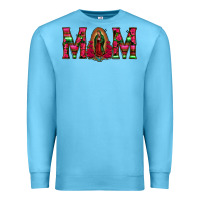Mom With Floral Aztec And Leopard Background Premium Sweatshirt | Teevron