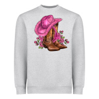 Heather Grey valentines day boots cowgirl hat and roses Heavyweight Sweatshirt - AdoDesignShop
