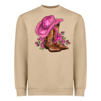 Valentines Day Boots Cowgirl Hat And Roses Heavyweight Sweatshirt | Teevron