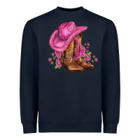 Navy valentines day boots cowgirl hat and roses Heavyweight Sweatshirt - AdoDesignShop