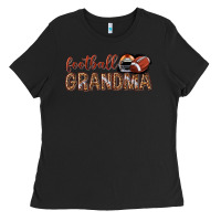 Black football grandma with leopard Ladies Tee - texasbilliewilder