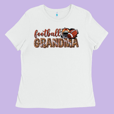 Ladies Tee football grandma with leopard