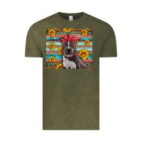Vintage Olive western pitbull Vintage Tee - Artiststas