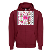 Burgundy christmas vibes coffee Zipper Hoodie - MaliasSmallBusiness