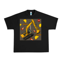 Black excavator seamless pattern Urban Heavy Tee - BundleAndBundleShop