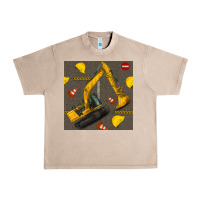 French Oak excavator seamless pattern Urban Heavy Tee - BundleAndBundleShop