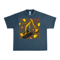 Midnight Navy excavator seamless pattern Urban Heavy Tee - BundleAndBundleShop