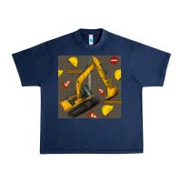 Navy excavator seamless pattern Urban Heavy Tee - BundleAndBundleShop