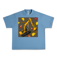 Pebble Blue excavator seamless pattern Urban Heavy Tee - BundleAndBundleShop
