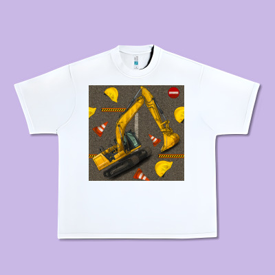 Excavator Seamless Pattern Urban Heavy Tee Designed By Bundleandbundleshop