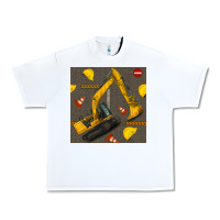 White excavator seamless pattern Urban Heavy Tee - BundleAndBundleShop