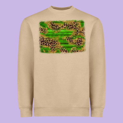Western Leopard Distressed Background Heavyweight Sweatshirt Designed By Adodesignshop