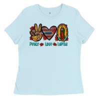 Baby Blue peace love lupita Ladies Tee - JahusDesignShop