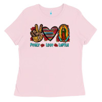 Bubblegum Pink peace love lupita Ladies Tee - JahusDesignShop