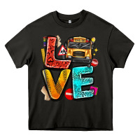 Asphalt love school bus Heavy Core Tee - texasbilliewilder