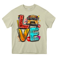 Mossy love school bus Heavy Core Tee - texasbilliewilder