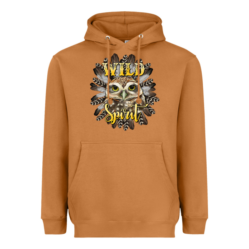 Wild Spirit Owl Heavyweight Hoodie by BarkalooDesign | Teevron