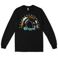 Black blessed rainbow cowhide aztec Long Sleeve Tee - Jasminsmagicworld