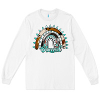 White blessed rainbow cowhide aztec Long Sleeve Tee - Jasminsmagicworld