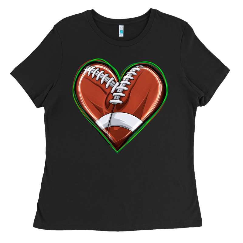 Football Heart Ladies Tee by texasbilliewilder | Teevron