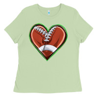 Matcha football heart Ladies Tee - texasbilliewilder