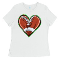 White football heart Ladies Tee - texasbilliewilder