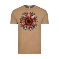 Vintage Coffee usa flag camouflage leopard sunflower Vintage Tee - Artiststas