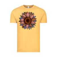 Vintage Mustard usa flag camouflage leopard sunflower Vintage Tee - Artiststas