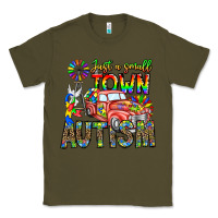 Army Green Just a Girl Small Town Autism Classic Tee - CowhideDigitalArt