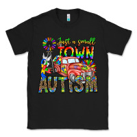 Black Just a Girl Small Town Autism Classic Tee - CowhideDigitalArt
