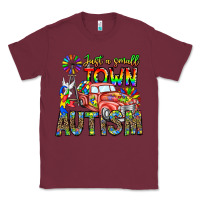 Burgundy Just a Girl Small Town Autism Classic Tee - CowhideDigitalArt