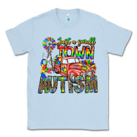 Dusty Blue Just a Girl Small Town Autism Classic Tee - CowhideDigitalArt