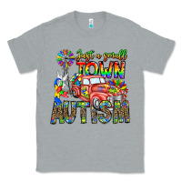Heather Grey Just a Girl Small Town Autism Classic Tee - CowhideDigitalArt