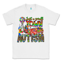 White Just a Girl Small Town Autism Classic Tee - CowhideDigitalArt