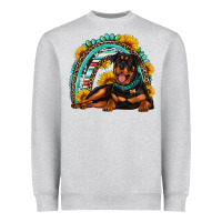 Heather Grey Rottweiler  rainbow Heavyweight Sweatshirt - Artiststas