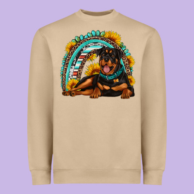 Rottweiler  Rainbow Heavyweight Sweatshirt Designed By Artiststas