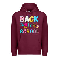 Burgundy back to school Premium Hoodie - NancyCooperArtShop